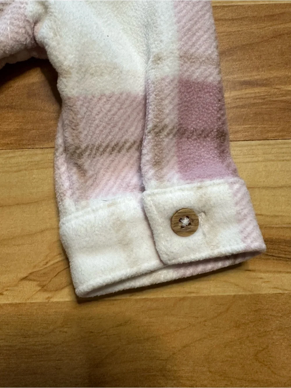 Carter's Pink & Cream Plaid Fleece Button-Up Shirt Jacket